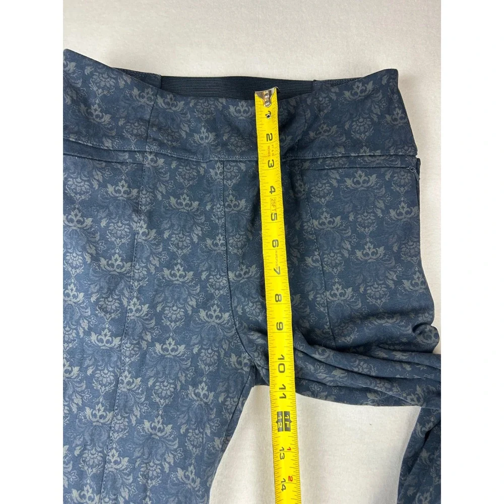 Betabrand Dress Pant Yoga Pants Blue Damask Print Skinny Leg Womens Medium - Picture 8 of 13